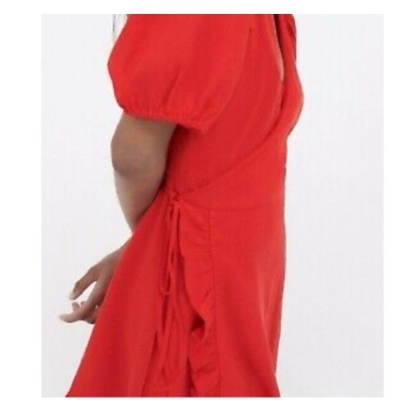Zara ruffle red wrap dress - Picture 3 of 9